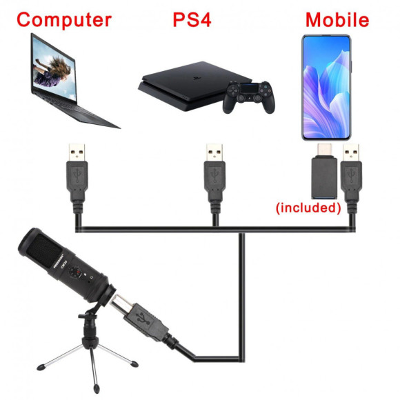 Конденсаторный микрофон FREEBOSS CM20 Конденсаторный микрофон FREEBOSS CM20