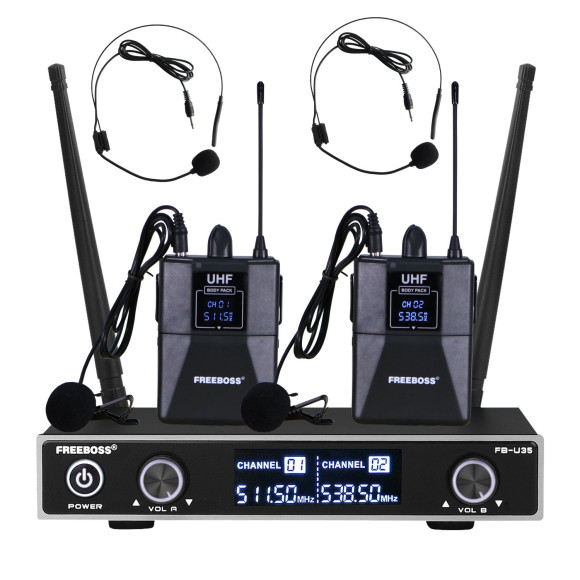 Freeboss FB-U35H2 радиосистема с двумя бодипаками + 2 петлички + 2 оголовья