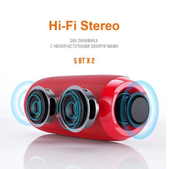 Беспроводная Bluetooth колонка с FM-радио T&G TG-117 (красная) Беспроводная Bluetooth колонка с FM-радио T&G TG-117 (красная)