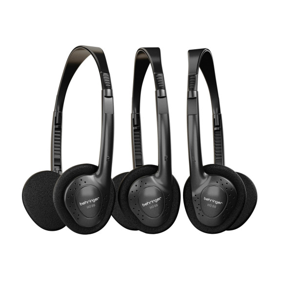 BEHRINGER HO 66 мультипак из 3-х накладных наушников с 2м кабелем и переходниками