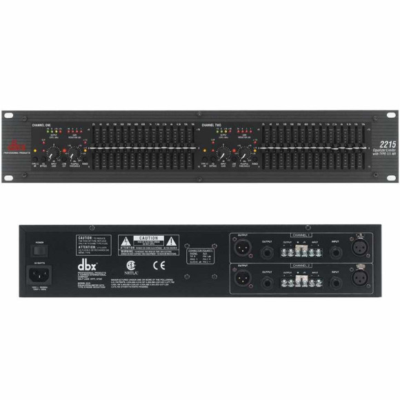 DBX 2215 эквалайзер 2-канальный, 15 полосный DBX 2215 эквалайзер 2-канальный, 15 полосный