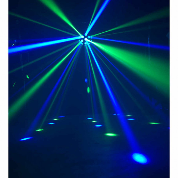 ADJ LED Quest  светодиодный прибор с 19 линзами, вращающиеся RGB лучи с широким углом раскрытия, мощ