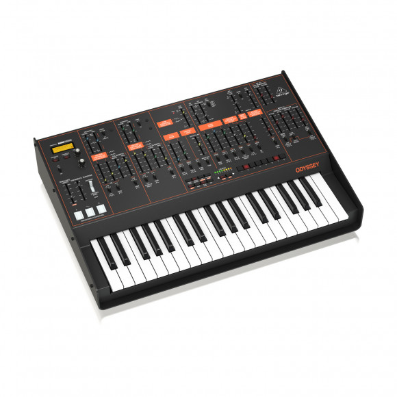 BEHRINGER ODYSSEY аналоговый 1/2 голосный синтезатор 37 клавиш, 2VCO, 3-пол VCF, 32-шаговый секвенсо