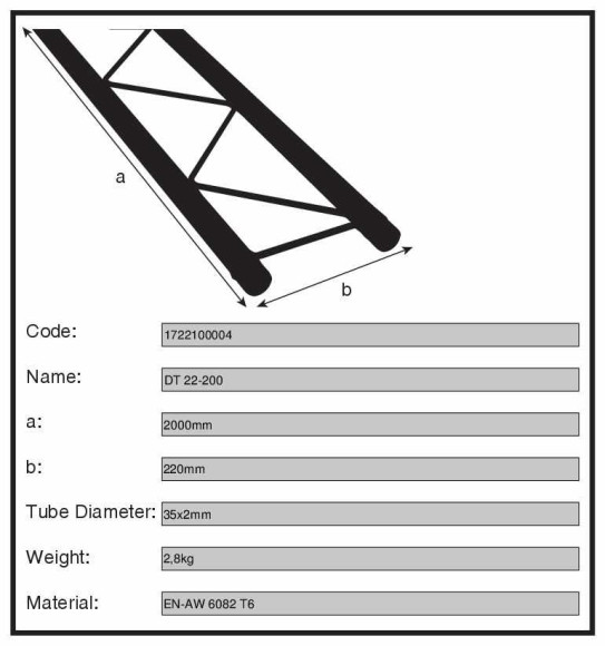 Dura Truss DT 22-200 straight