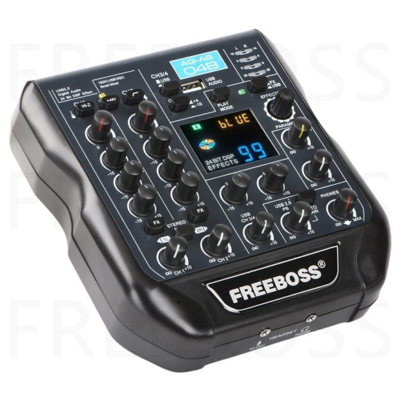 FREEBOSS AG-AS04B Микшерный пульт 4-х канальныйй FREEBOSS AG-AS04B Микшерный пульт 4-х канальныйй