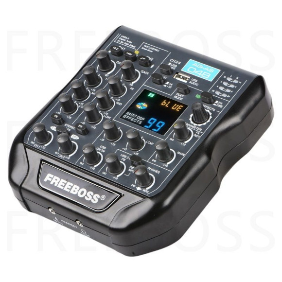 FREEBOSS AG-AS04B Микшерный пульт 4-х канальныйй FREEBOSS AG-AS04B Микшерный пульт 4-х канальныйй